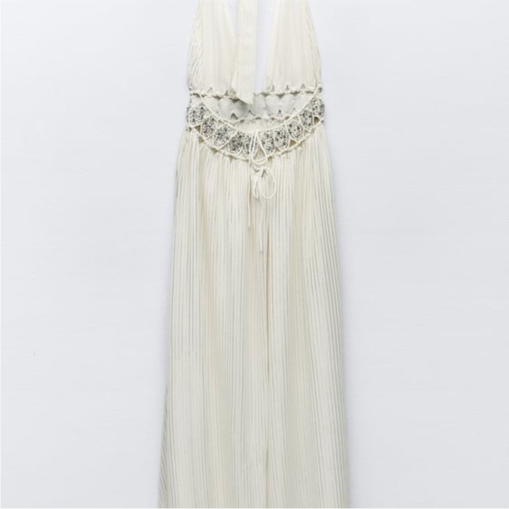 Zara limited edition bloggers favourite beaded cut out metallic thread dress - Picture 7 of 12